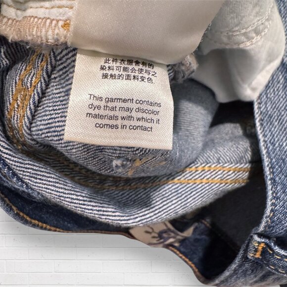 WE THE FREE People Button Fly Front High Waist Distressed Jeans Denim Shorts 26 - Picture 6 of 6